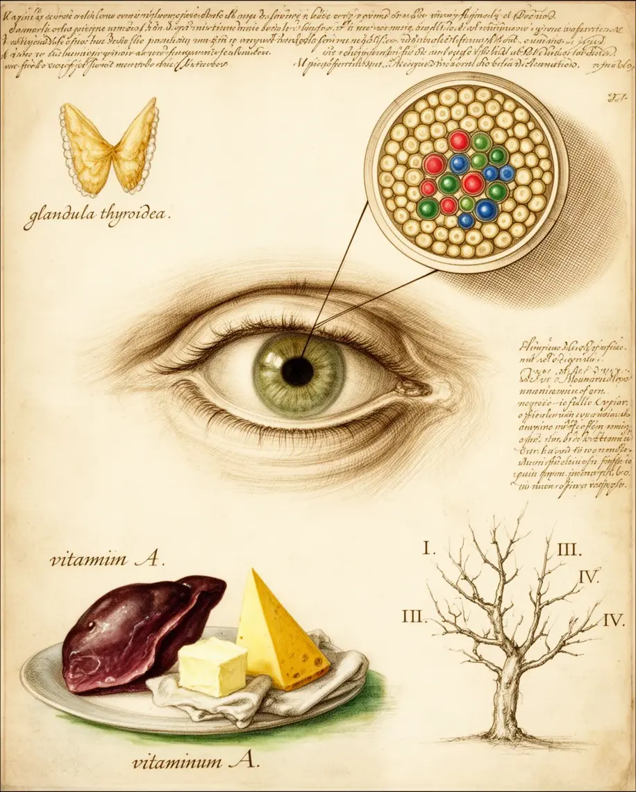 Retina, conuri, hormon tiroidian, vitamina A