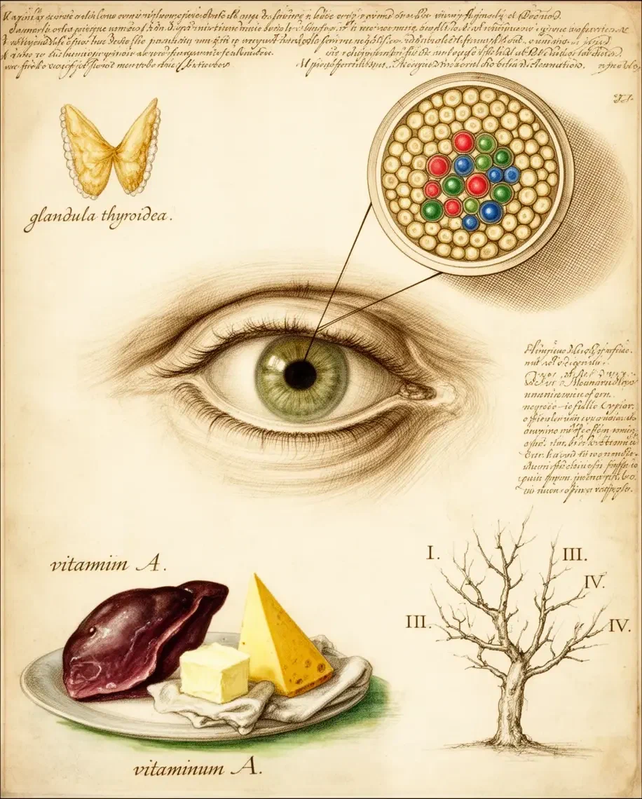 Retina, conuri, hormon tiroidian, vitamina A